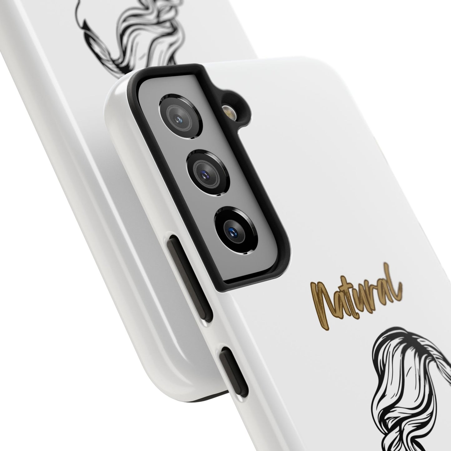 Natural Woman Long Curl (BL)Tough Phone Cases WHITE