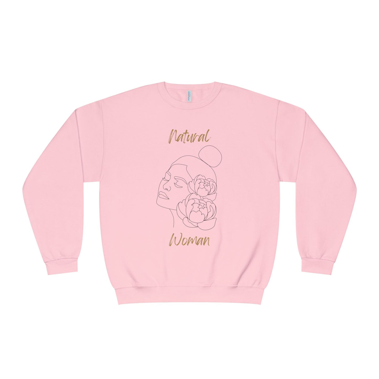 Natural Woman Bun & Flower (BL) Crewneck Sweatshirt