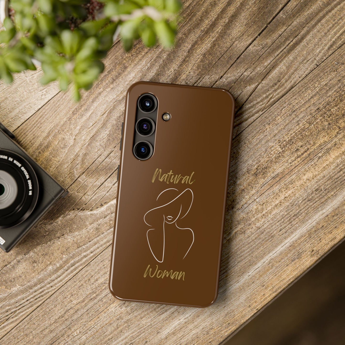 Natural Woman Sun Hat (WL) Tough Phone Cases BROWN