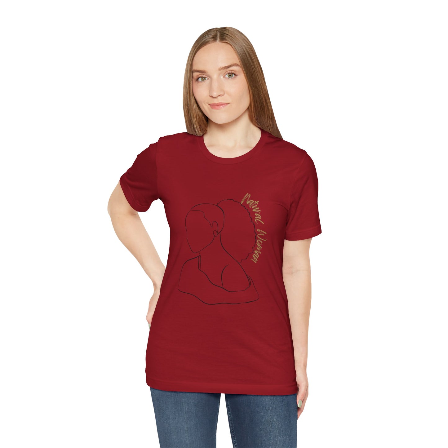 Natural Woman Behind Head Puff (BL) Short Sleeve T-Shirt