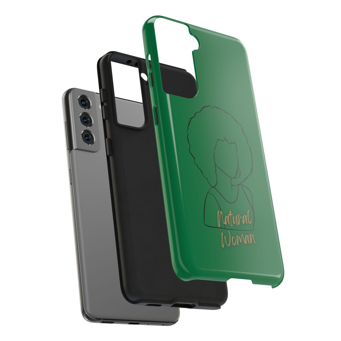 Natural Woman Afro (BL) Tough Phone Case DARK GREEN