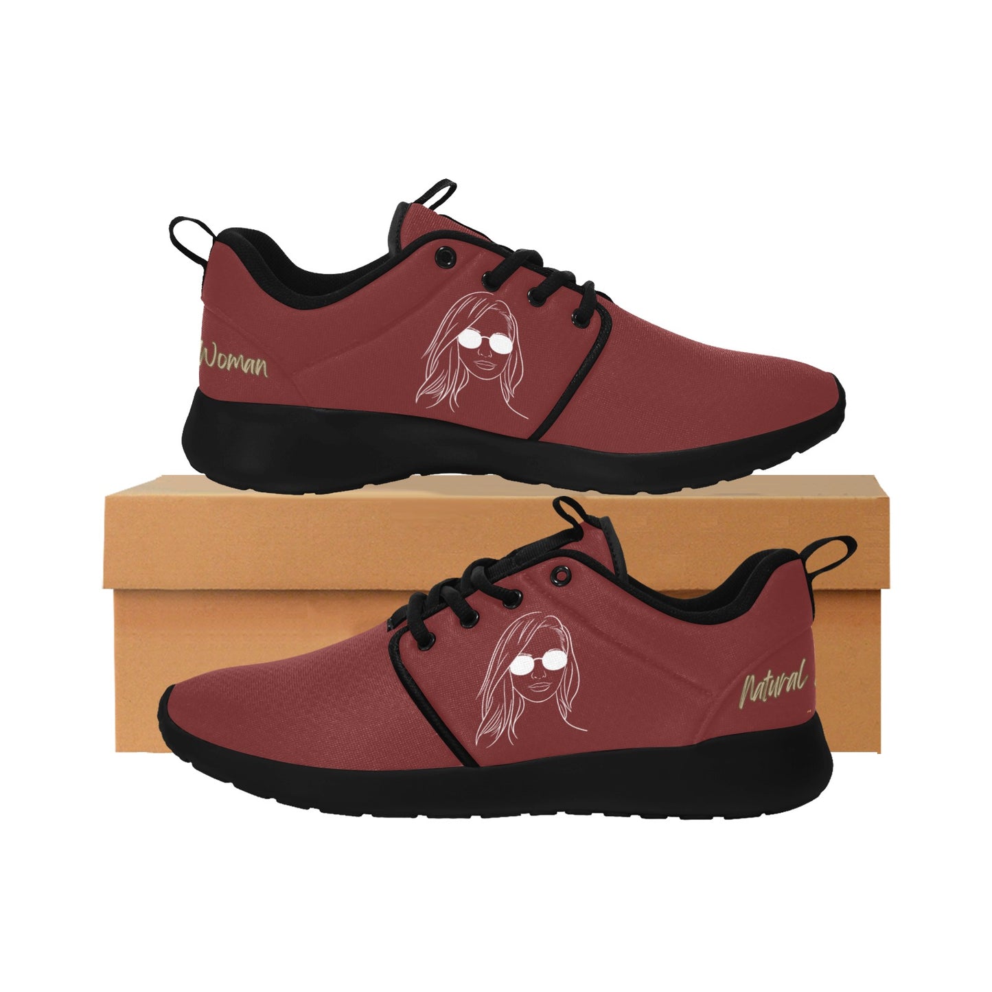 Natural Woman SHADES (BL) MAROON w/ Black Sole Sneakers