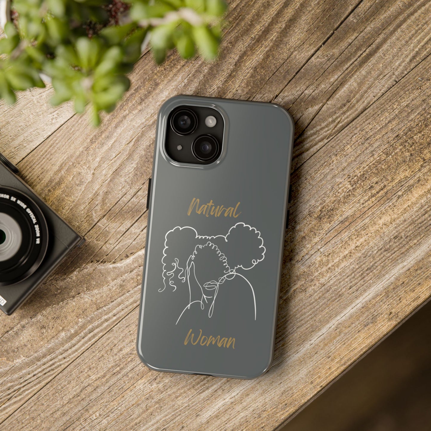Natural Woman Twin Puffs (WL)Tough Phone Cases DARK GREY