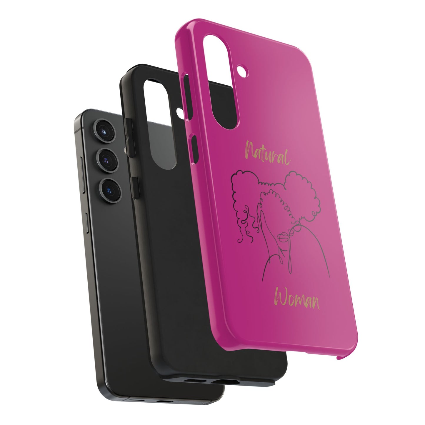 Natural Woman Twin Puffs (BL)Tough Phone Cases PINK
