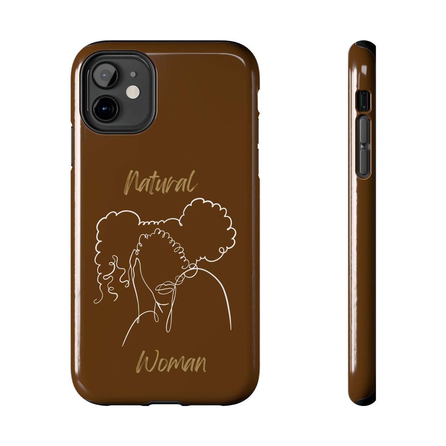 Natural Woman Twin Puffs (WL)Tough Phone Cases BROWN