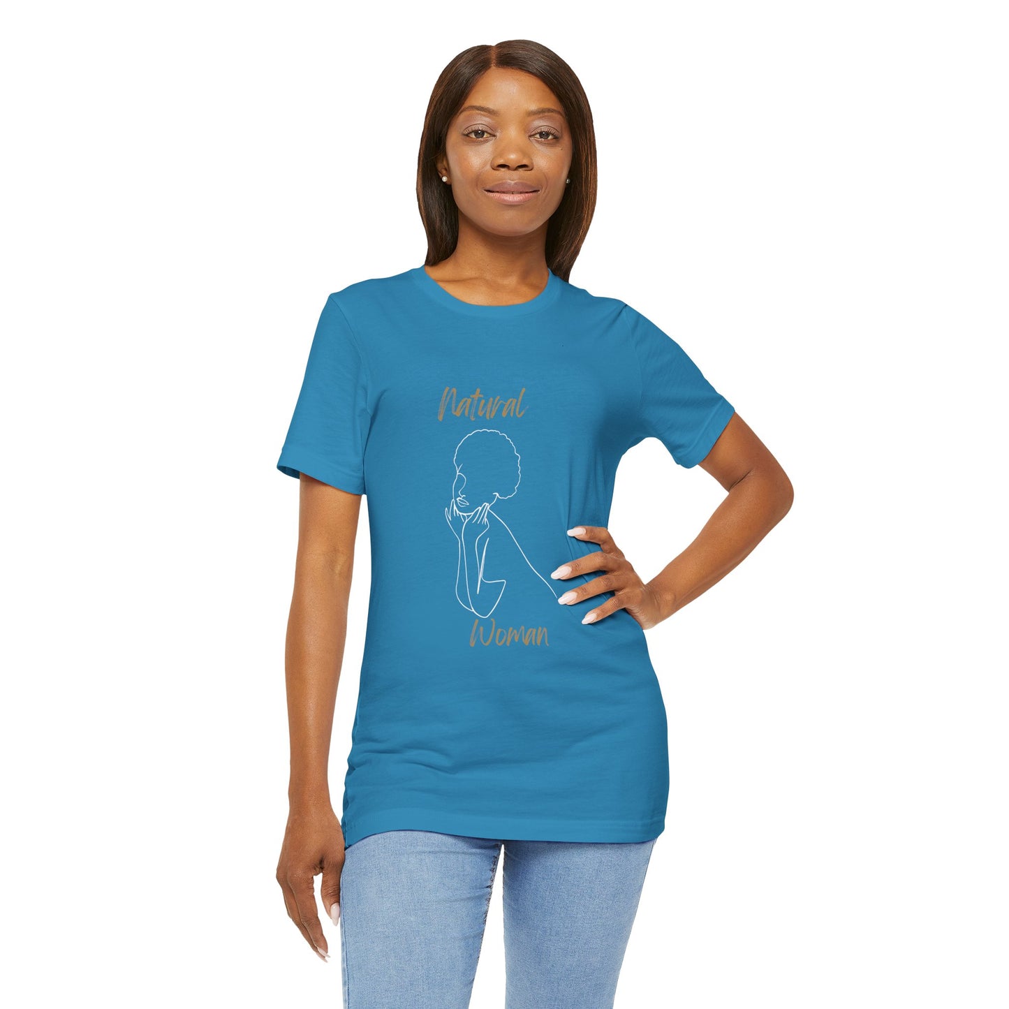 Natural Woman Cute Afro (WL) Short Sleeve T-Shirt