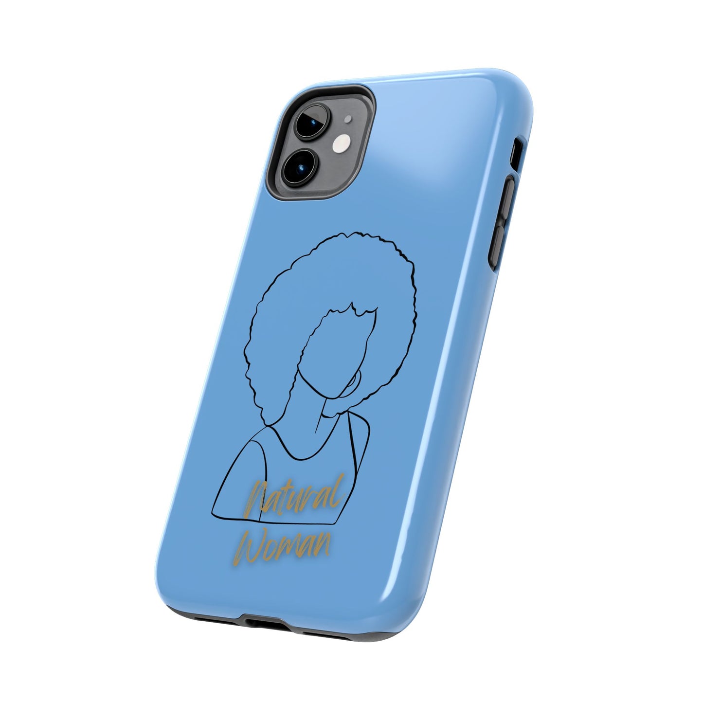 Natural Woman Afro (BL)Tough Phone Cases LIGHT BLUE