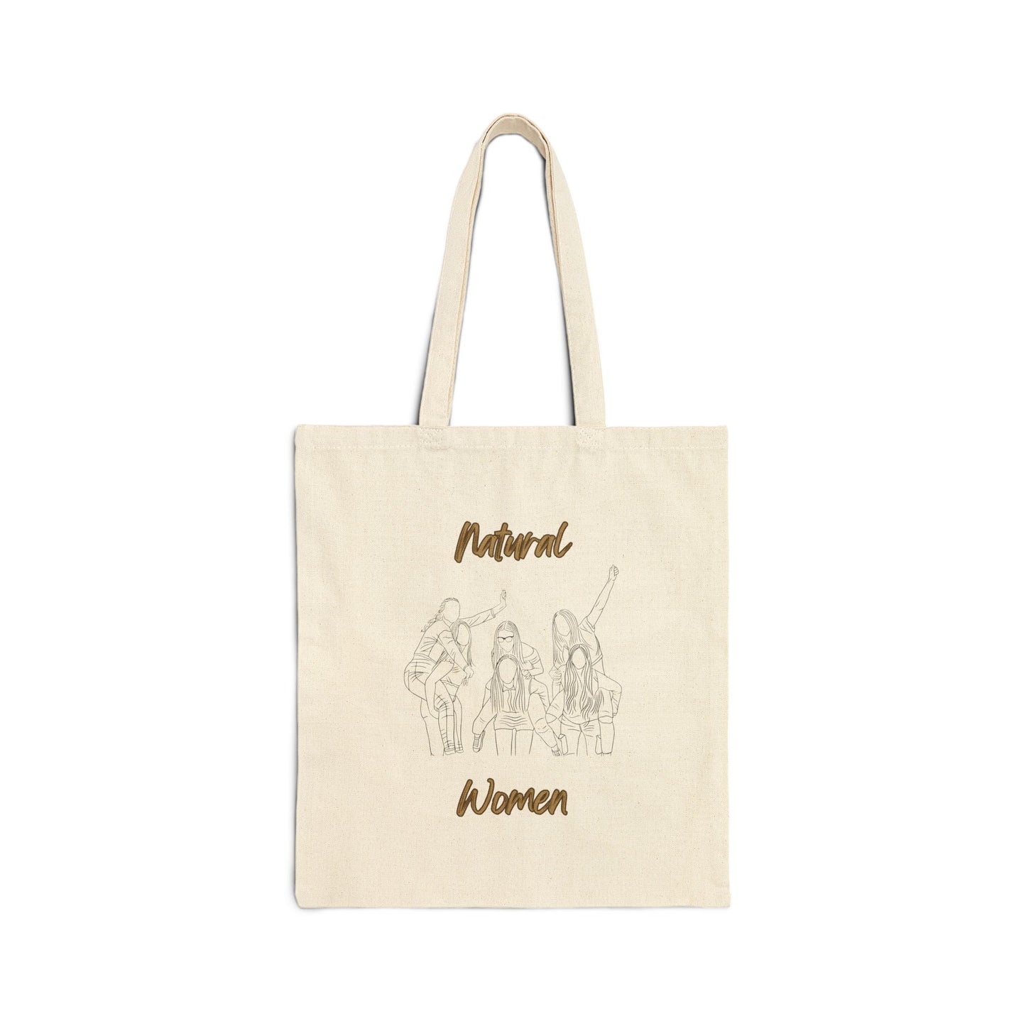 Natural Woman Piggy Back (BL) Cotton Canvas Tote Bag NATURAL