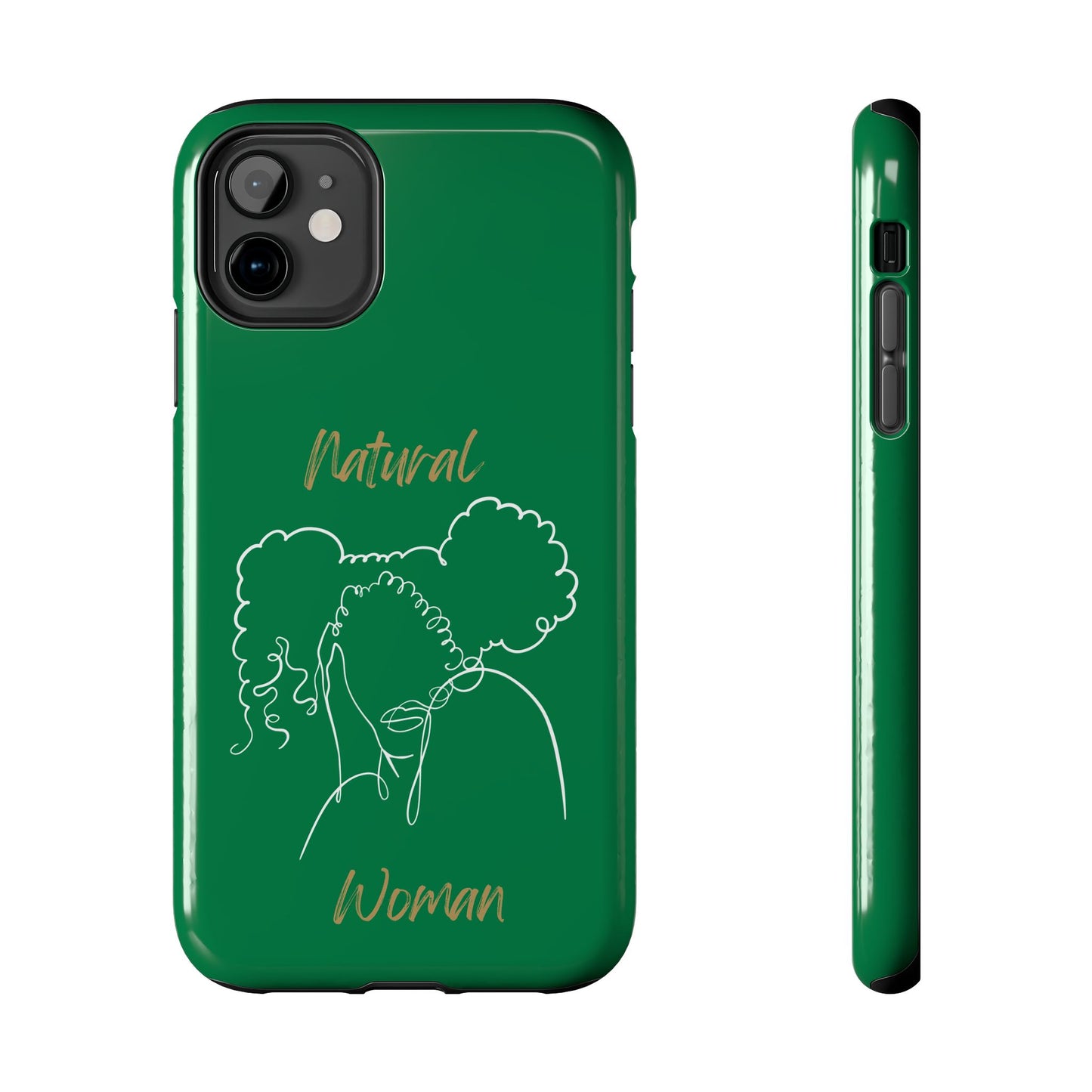 Natural Woman Twin Puffs (WL)Tough Phone Cases DARK GREEN