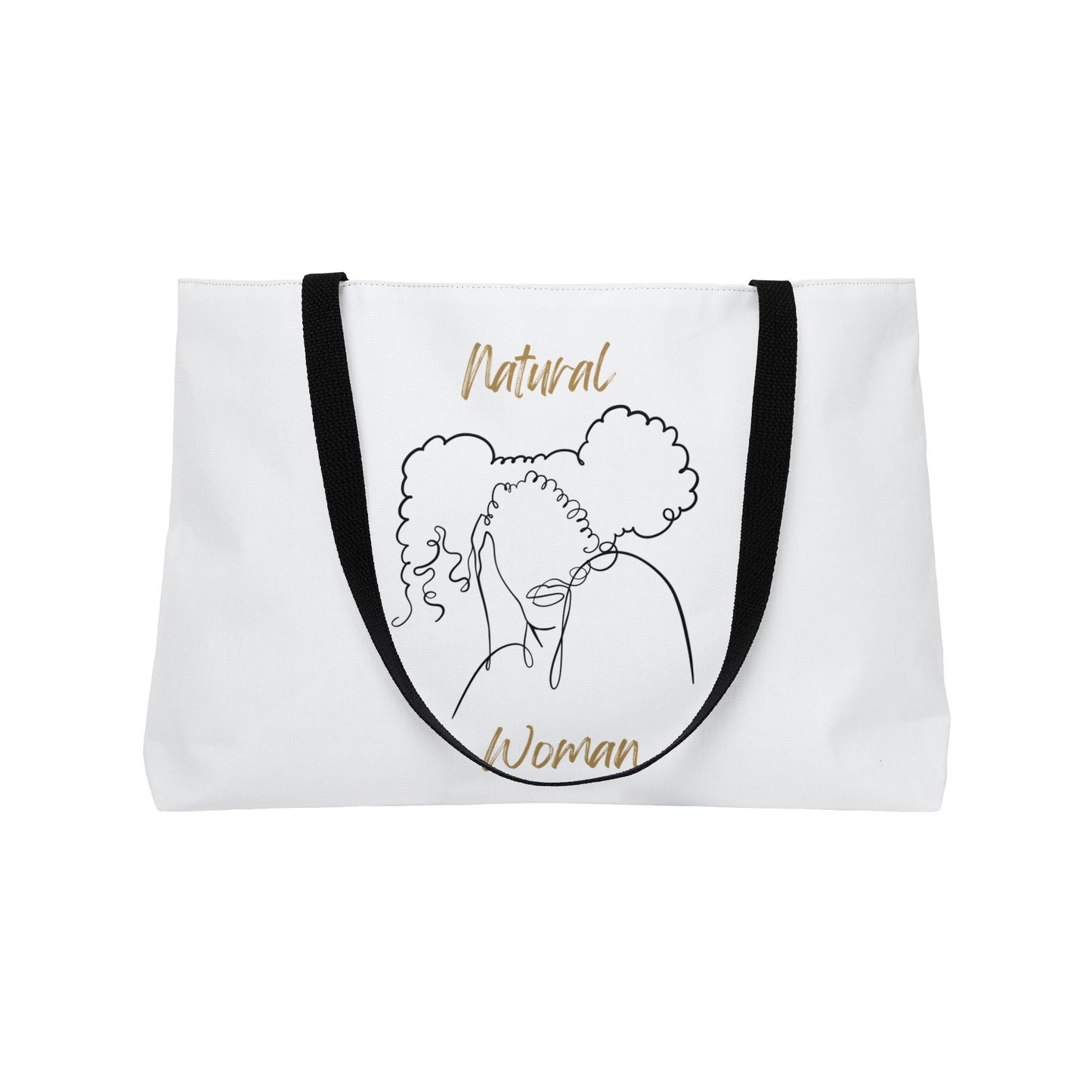 Natural Woman Twin Puffs (BL) Weekender Tote Bag WHITE