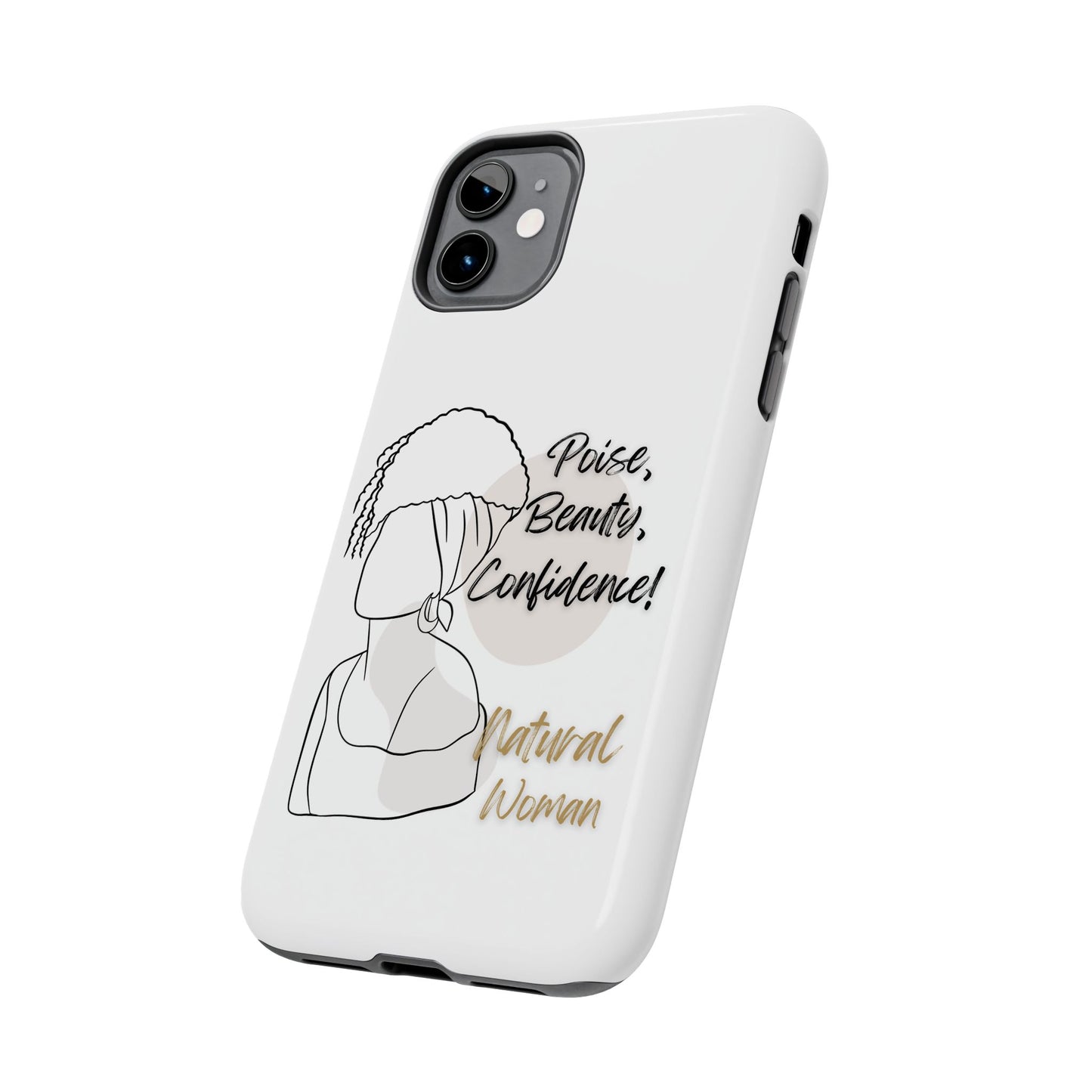 Natural woman Puff (BL)Tough Phone Cases WHITE