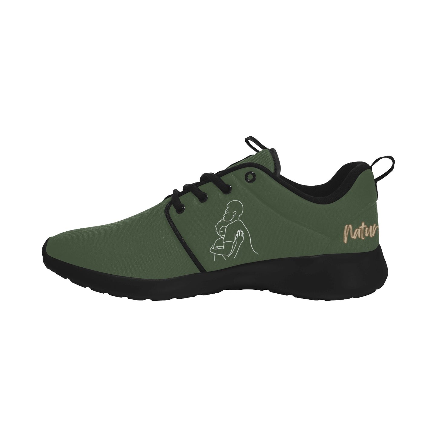 Natural Woman SAFE WITH MOMMA (WL) DARK GREEN w/ Sole Sneakers