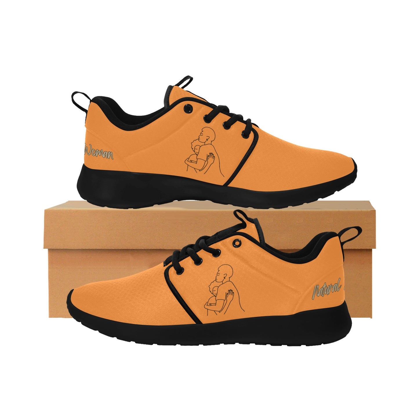 Natural Woman SAFE WITH MOMMA (BL) ORANGE w/ Sole Sneakers
