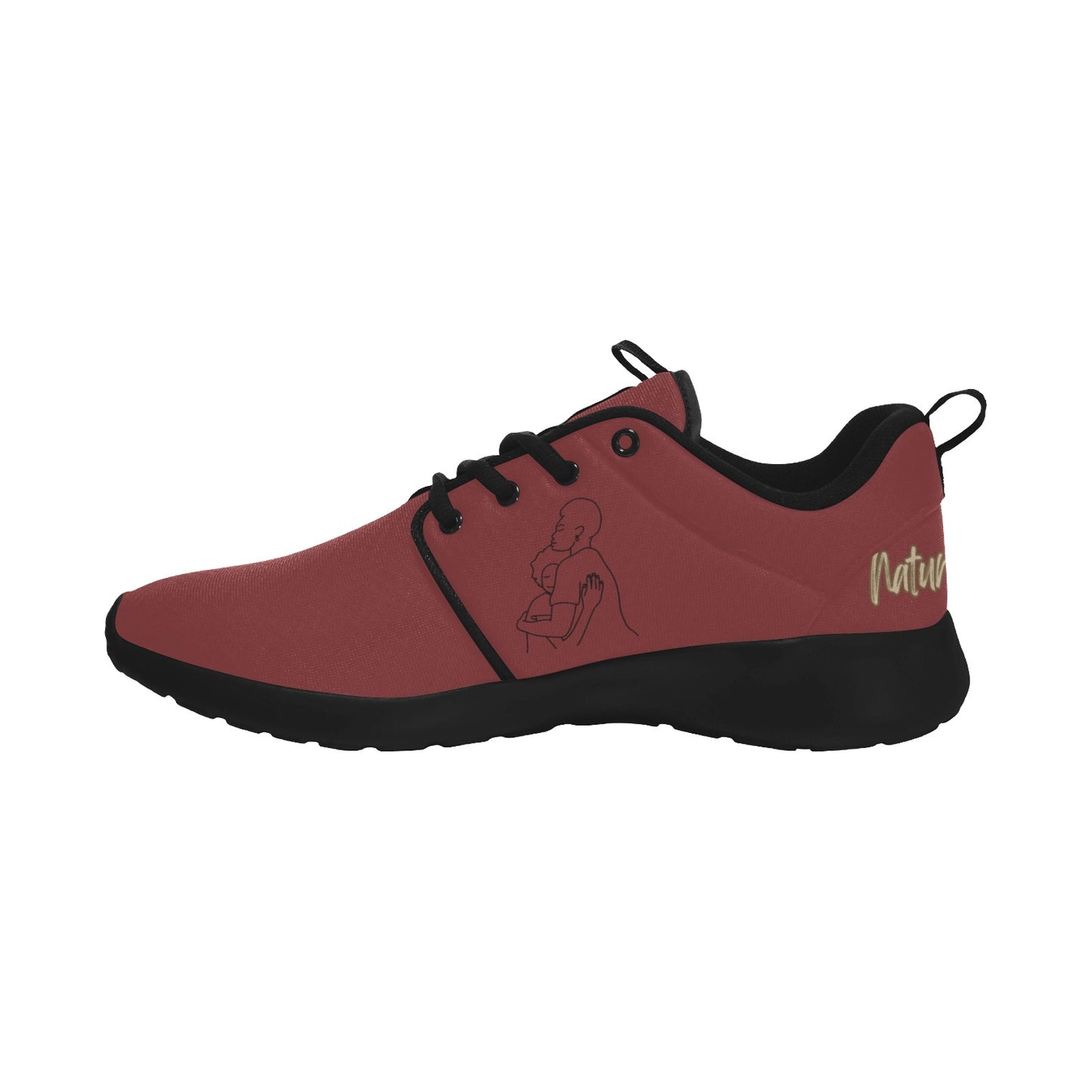 Natural Woman SAFE WITH MOMMA (BL) MAROON w/ Sole Sneakers