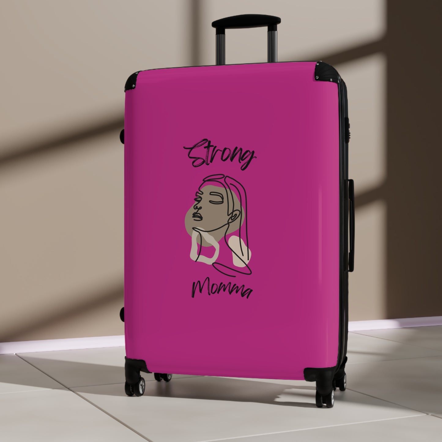 Strong Momma (BL) Luggage Bags PINK