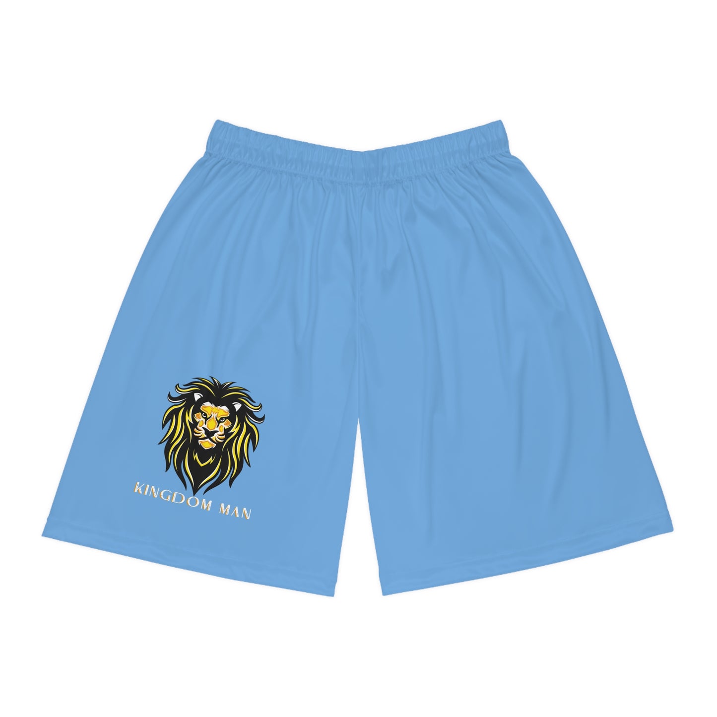 Kingdom Man (White/Gold) Basketball Shorts LIGHT BLUE