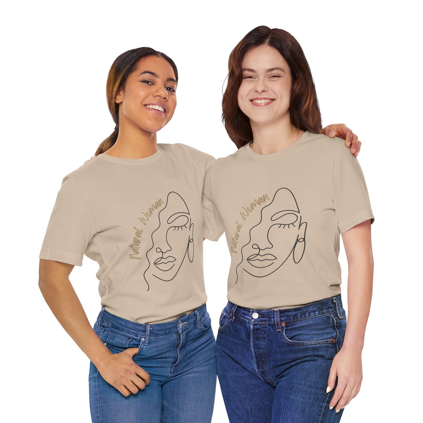 Natural Woman Half Face (BL) Short Sleeve T-Shirt