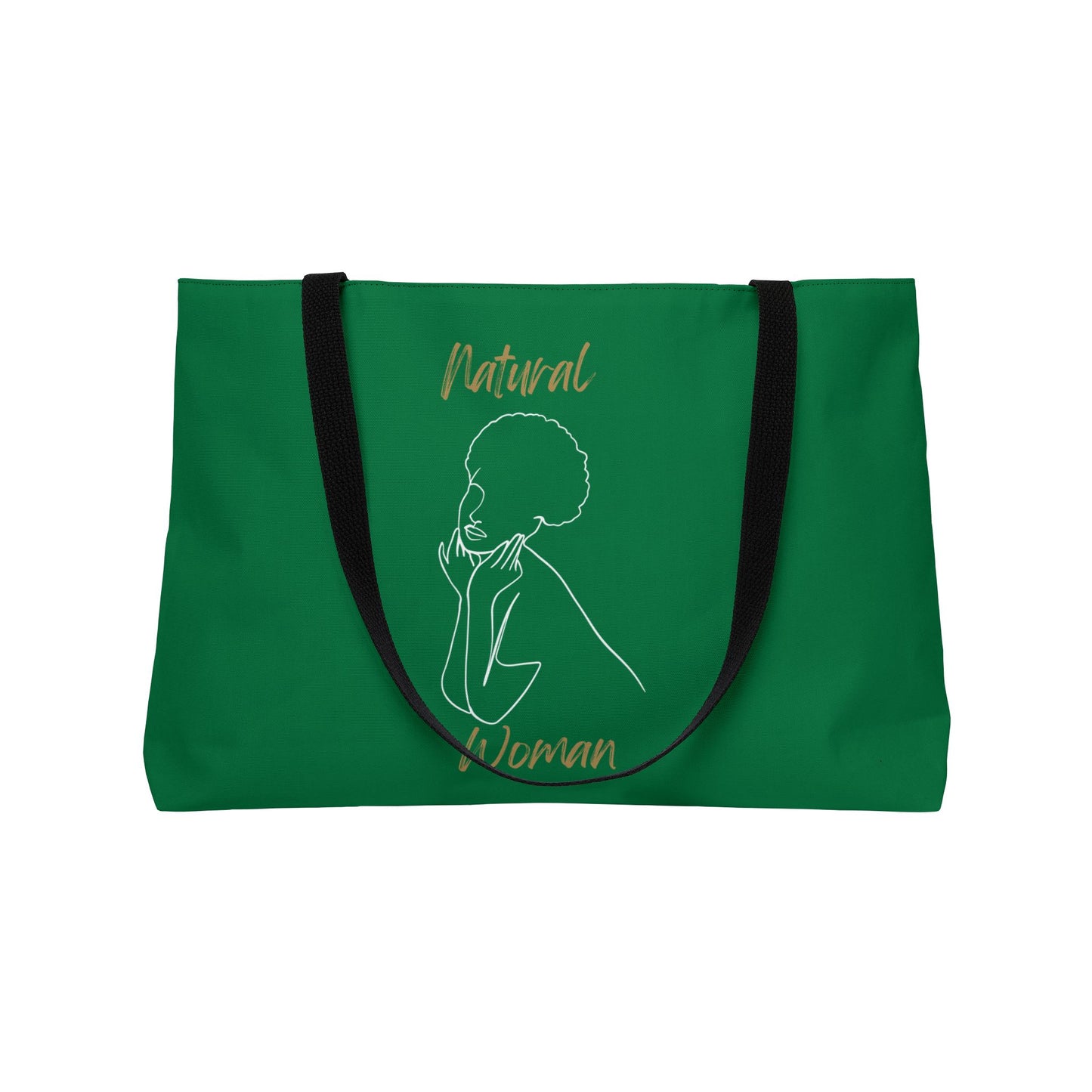 Natural Woman Cute Afro (WL) Weekender Tote Bag DARK GREEN