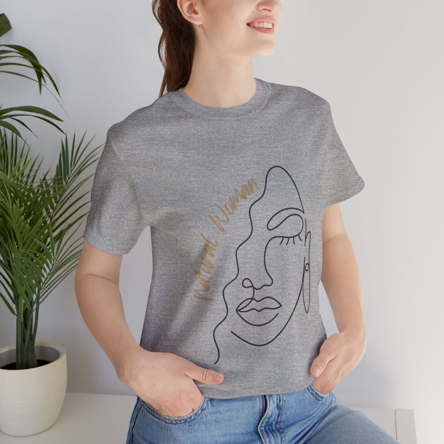 Natural Woman Half Face (BL) Short Sleeve T-Shirt