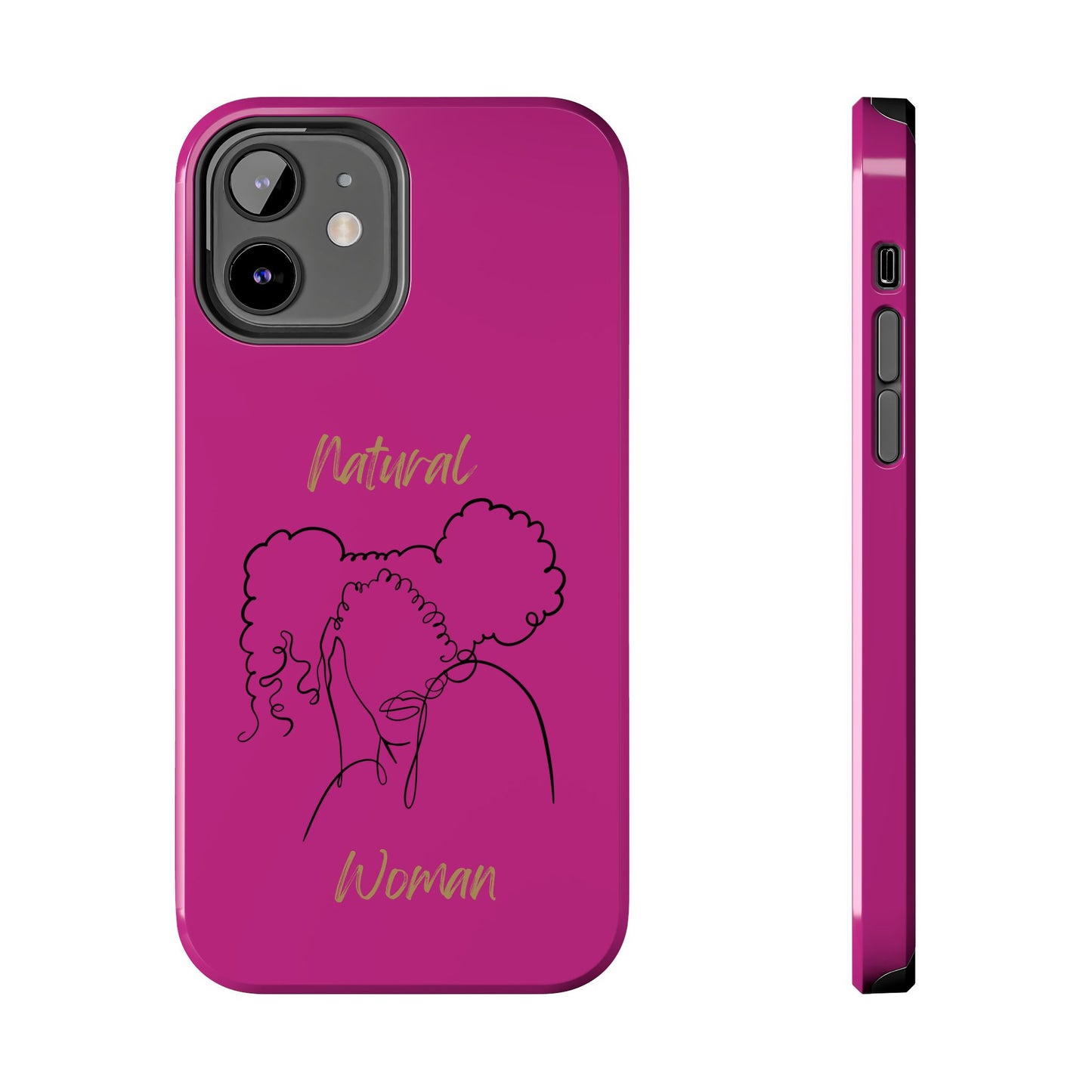 Natural Woman Twin Puffs (BL)Tough Phone Cases PINK
