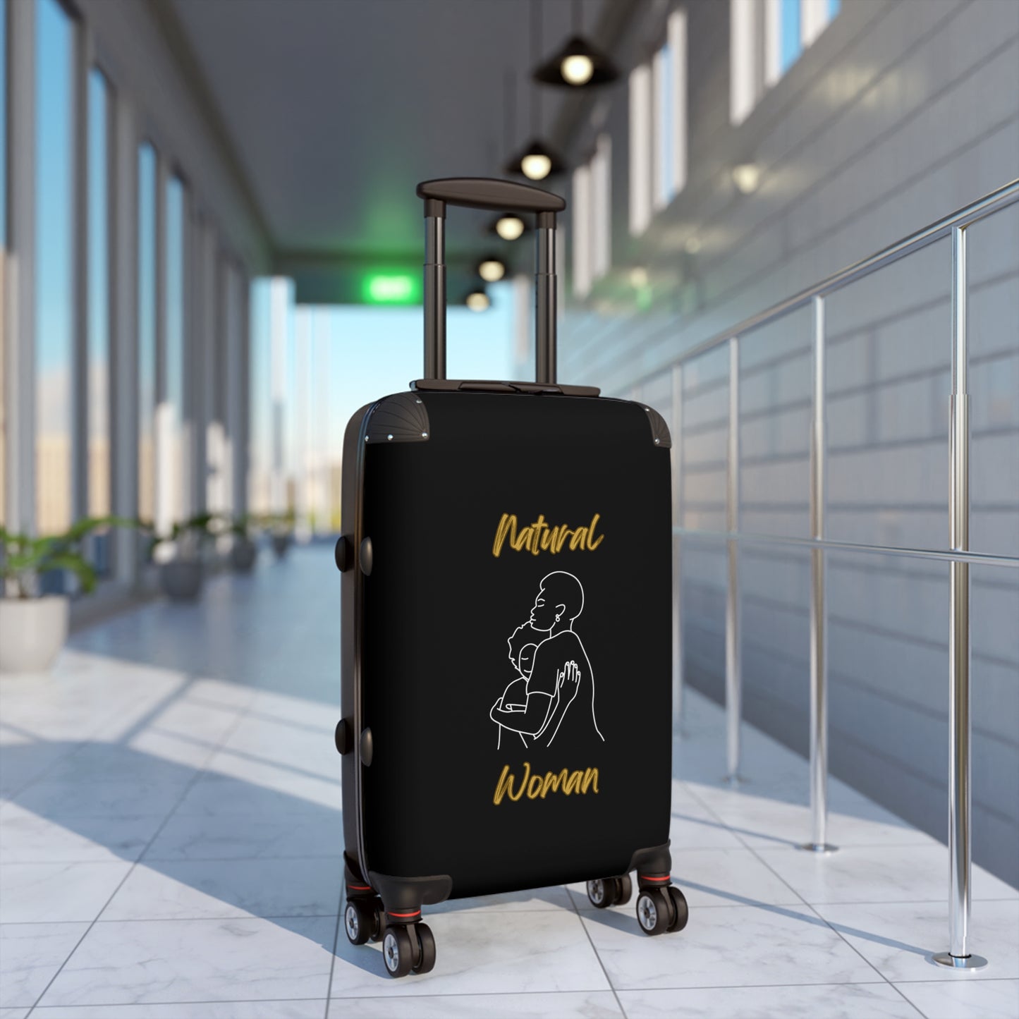 Natural Woman Safe With Momma (WL) Suitcase BLACK
