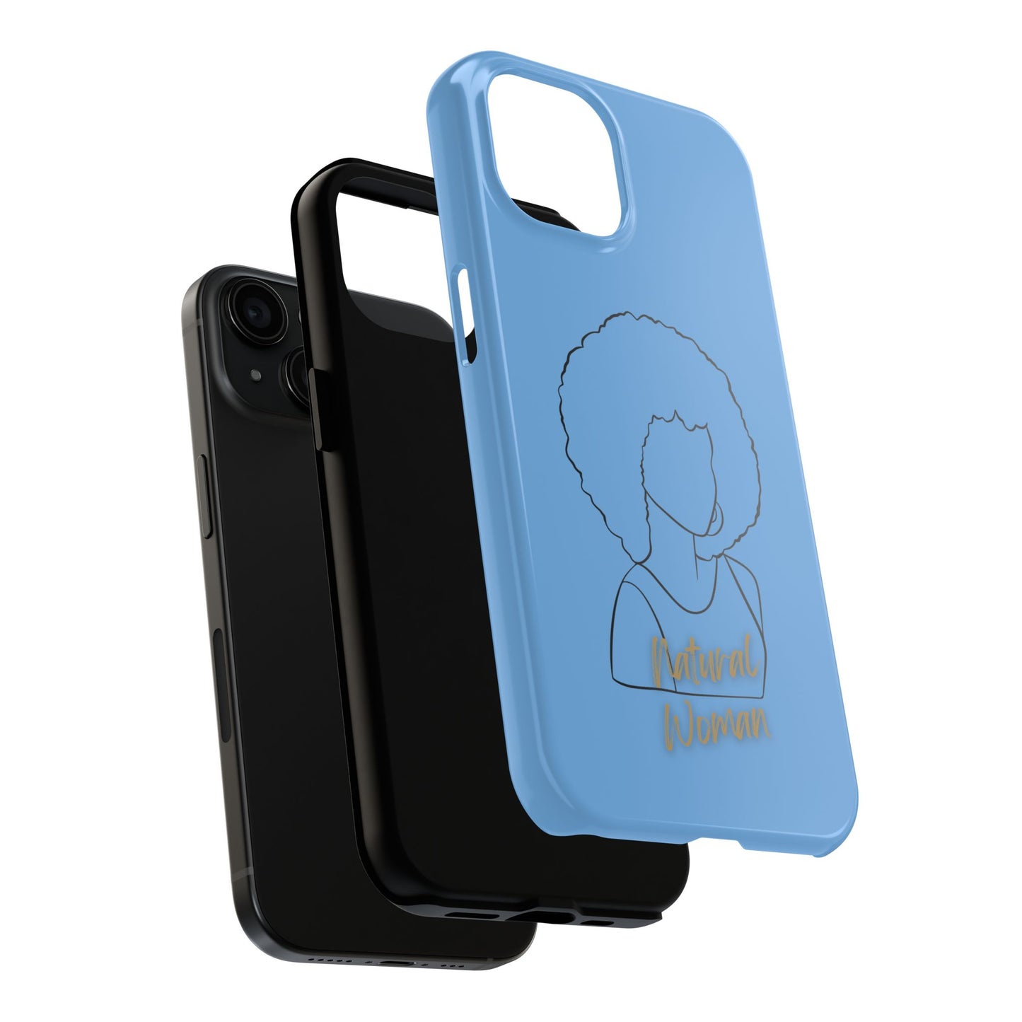 Natural Woman Afro (BL)Tough Phone Cases LIGHT BLUE