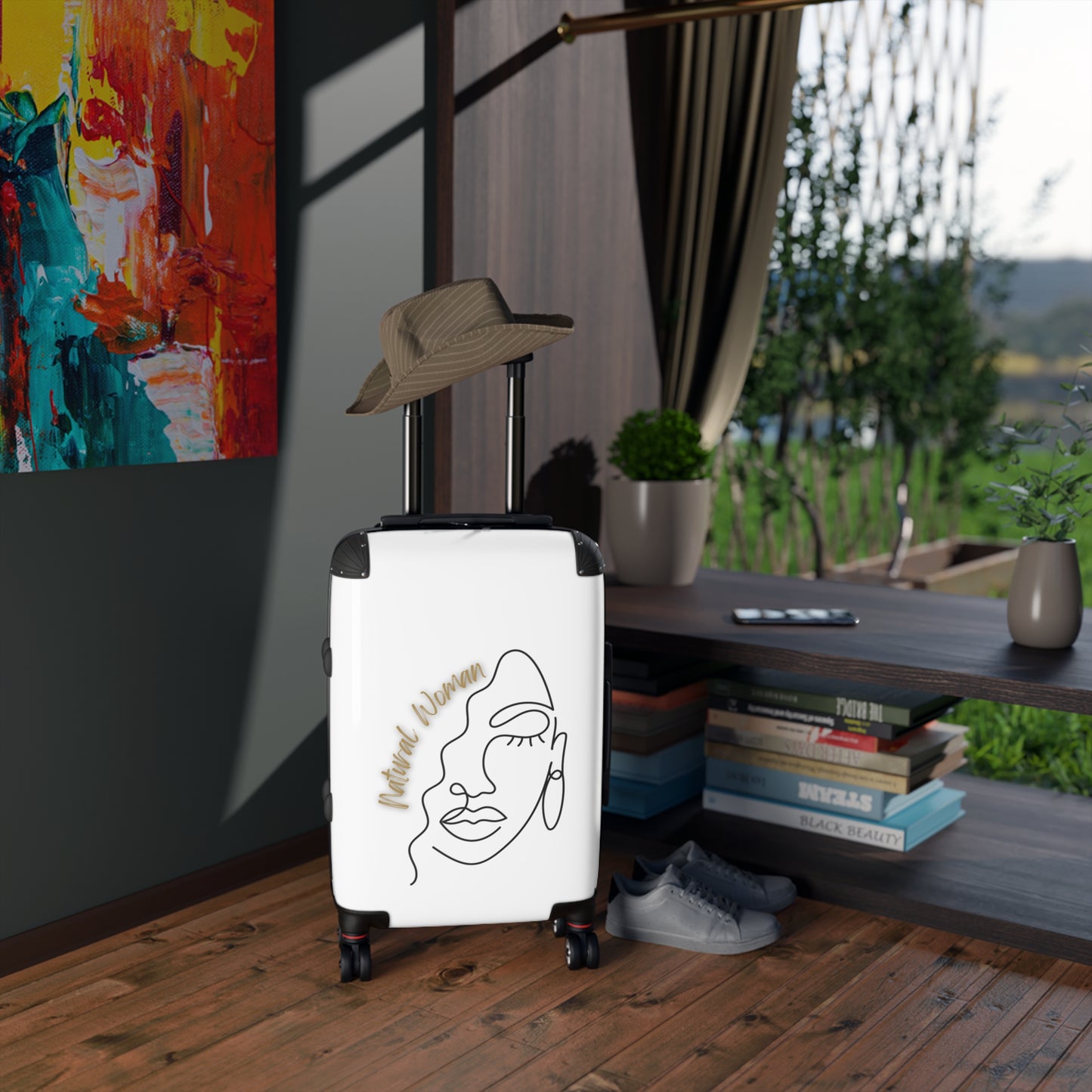 Natural Woman Half Face (BL) Suitcase WHITE