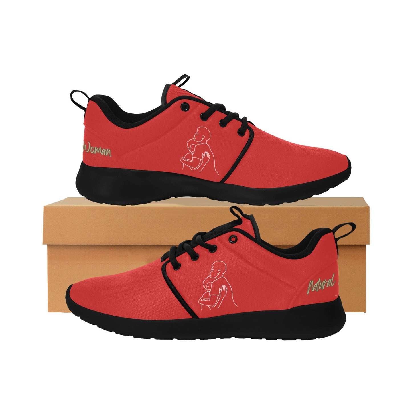 Natural Woman SAFE WITH MOMMA (WL) RED w/ Sole Sneakers