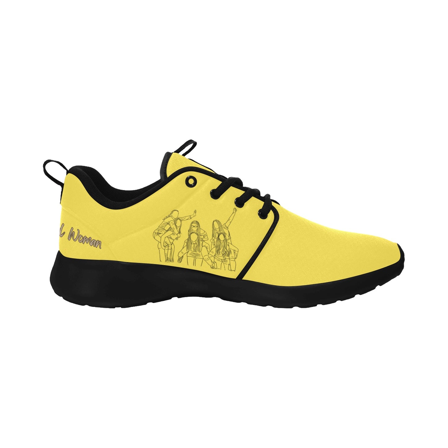 Natural Woman PIGGY BACK (BL) YELLOW w/ Black Sole Sneakers