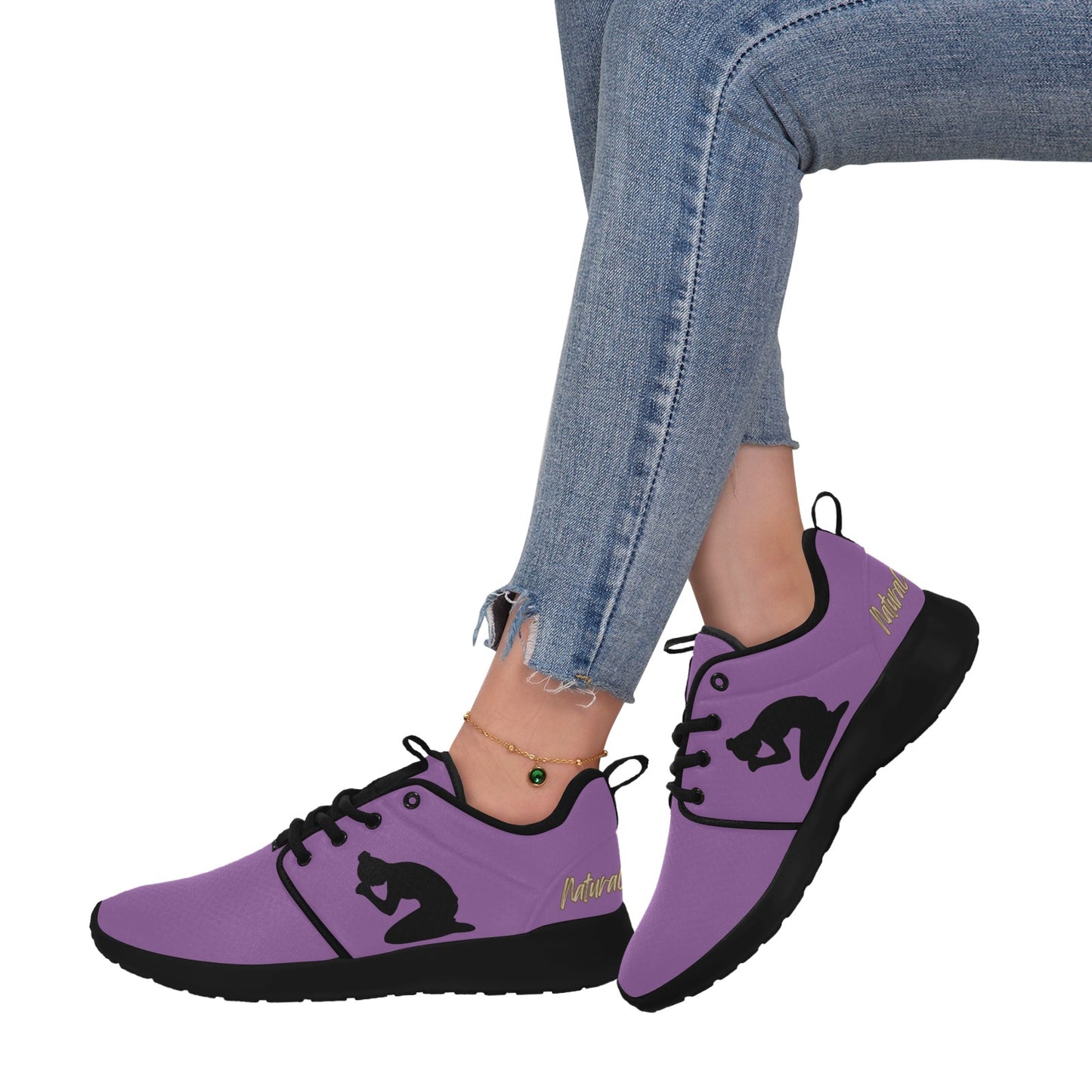 Natural Woman PRAY (BL) PURPLE w/ Black Sole Sneakers