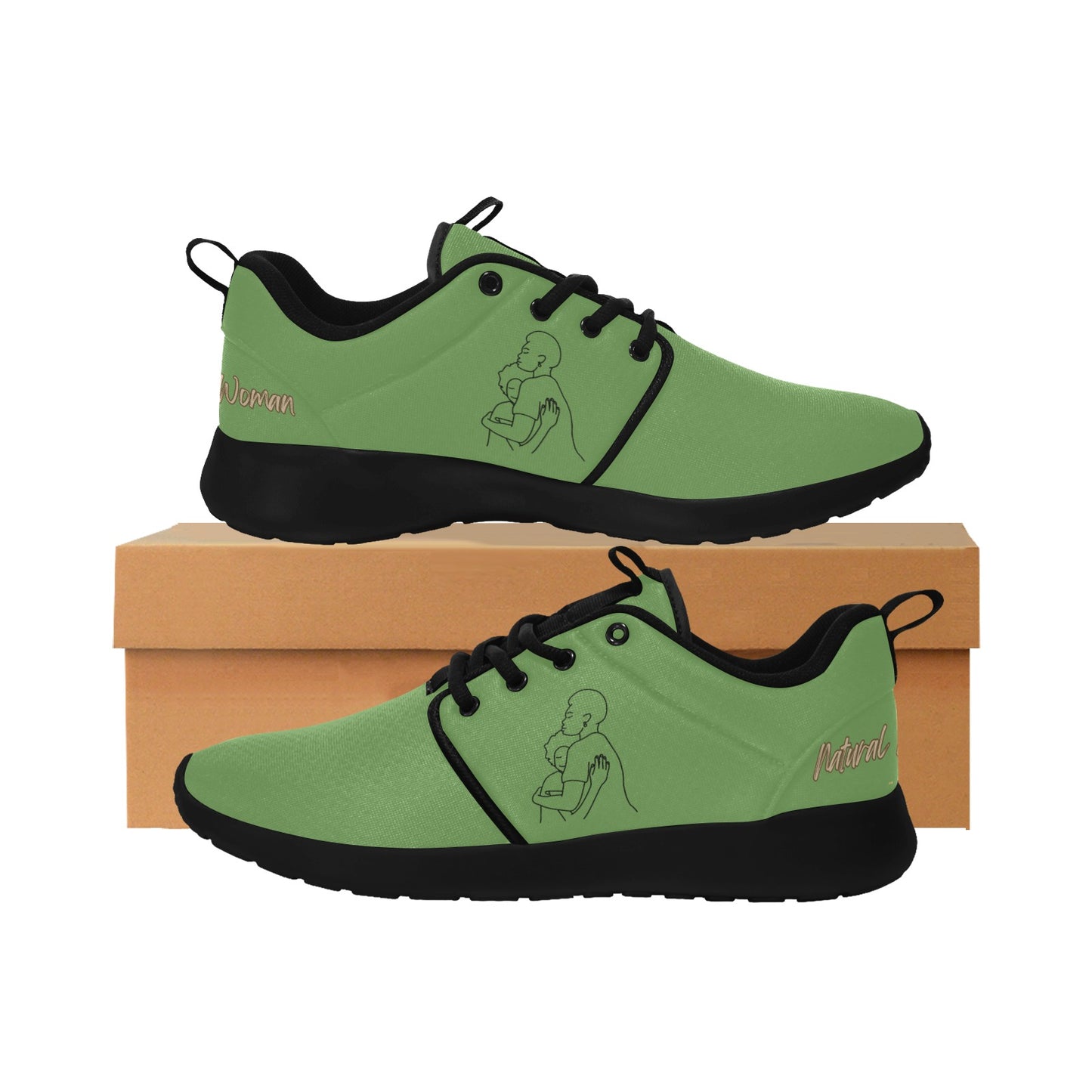Natural Woman SAFE WITH MOMMA (BL) GREEN w/ Sole Sneakers