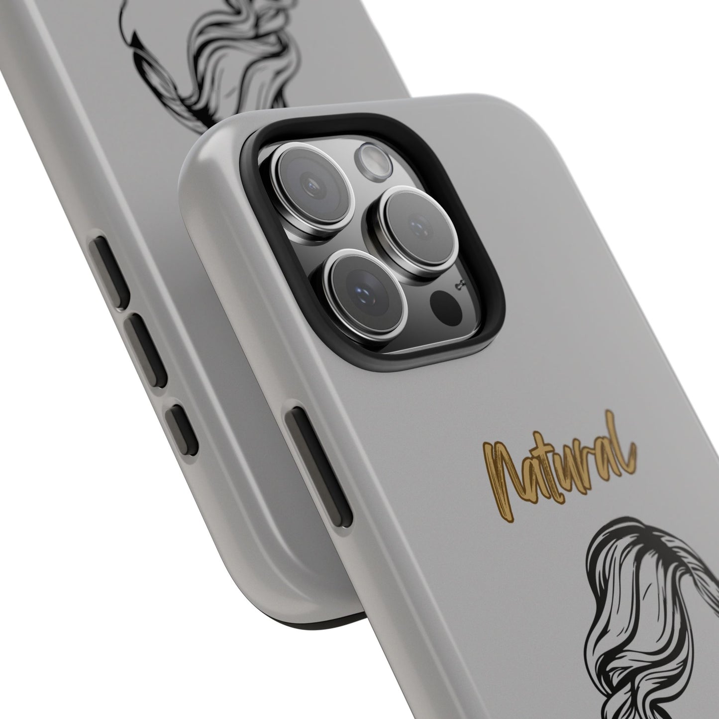 Natural Woman Long Curl (BL)Tough Phone Cases LIGHT GREY