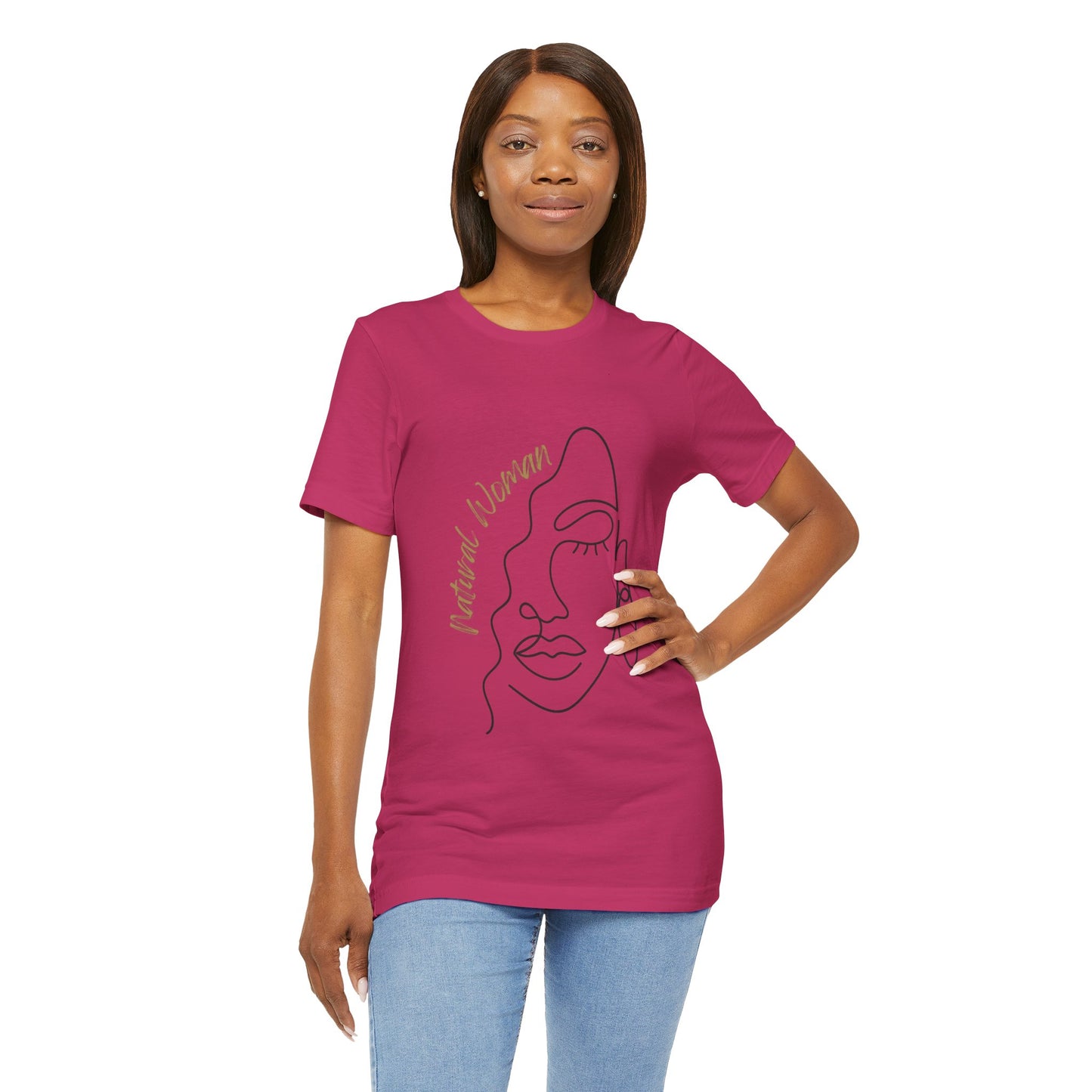 Natural Woman Half Face (BL) Short Sleeve T-Shirt