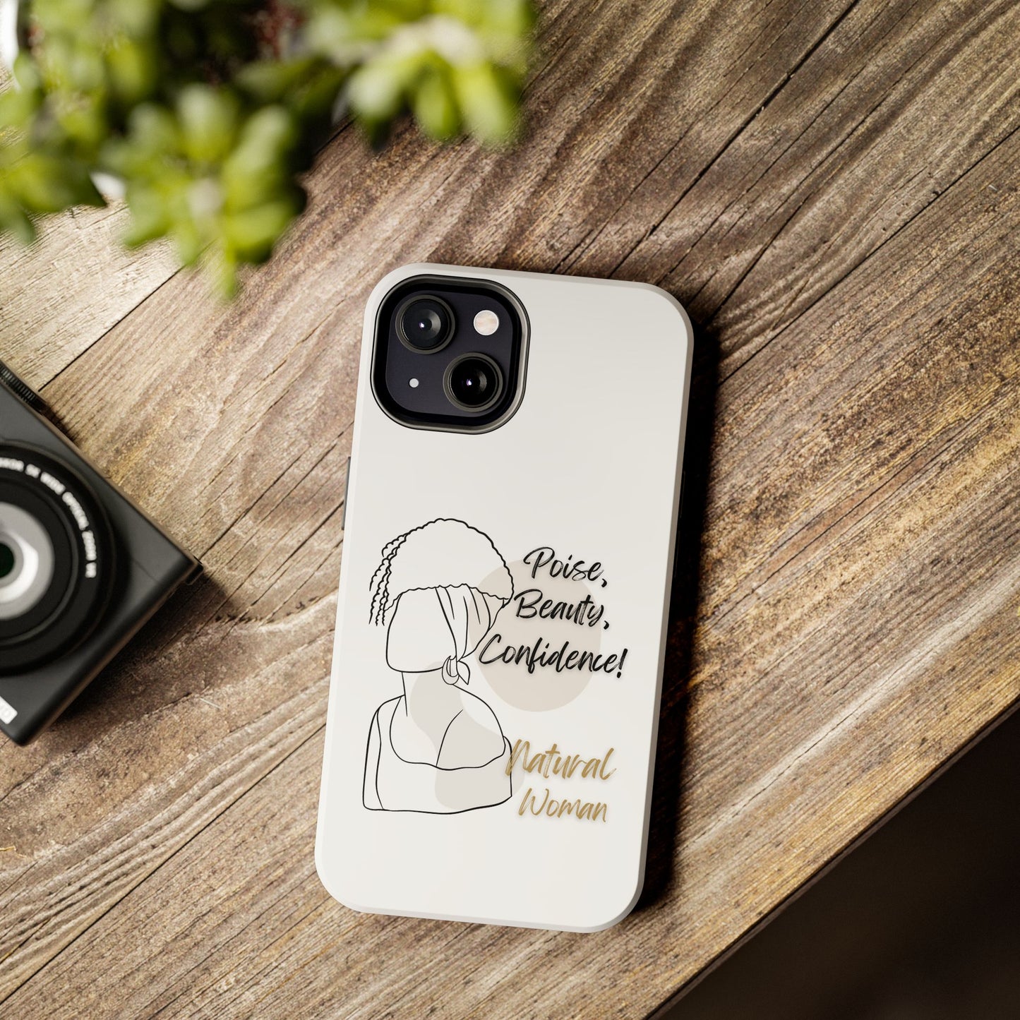 Natural woman Puff (BL)Tough Phone Cases WHITE
