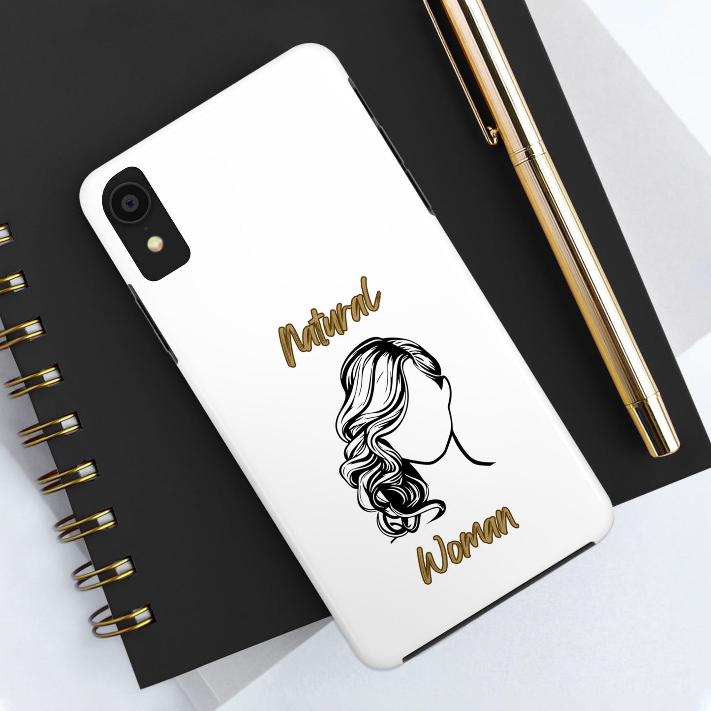Natural Woman Long Curl (BL)Tough Phone Cases WHITE