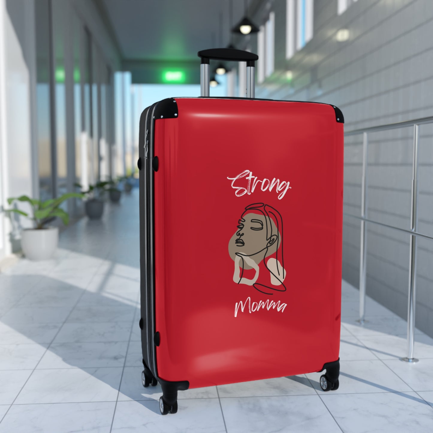 Strong Momma (WL) Luggage Bags DARK RED