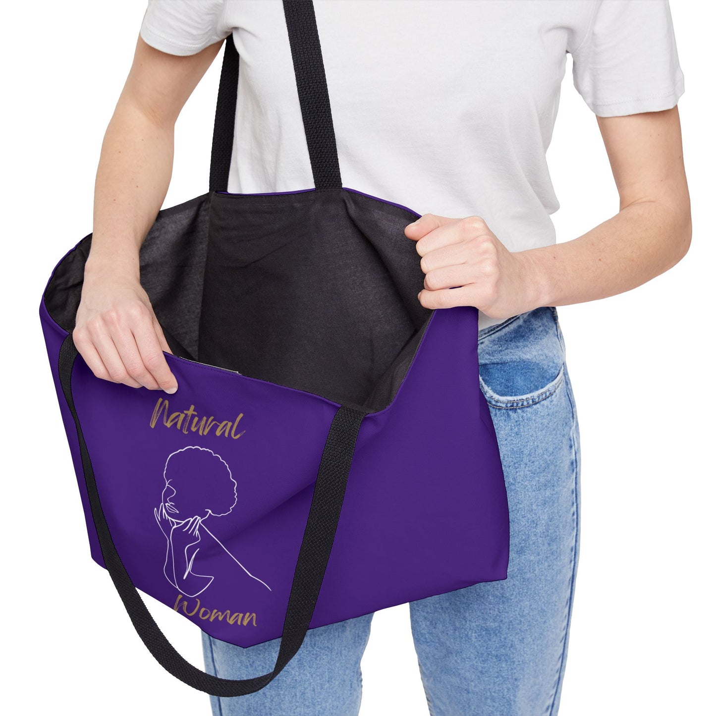 Natural Woman Cute Afro (WL) Weekender Tote Bag PURPLE