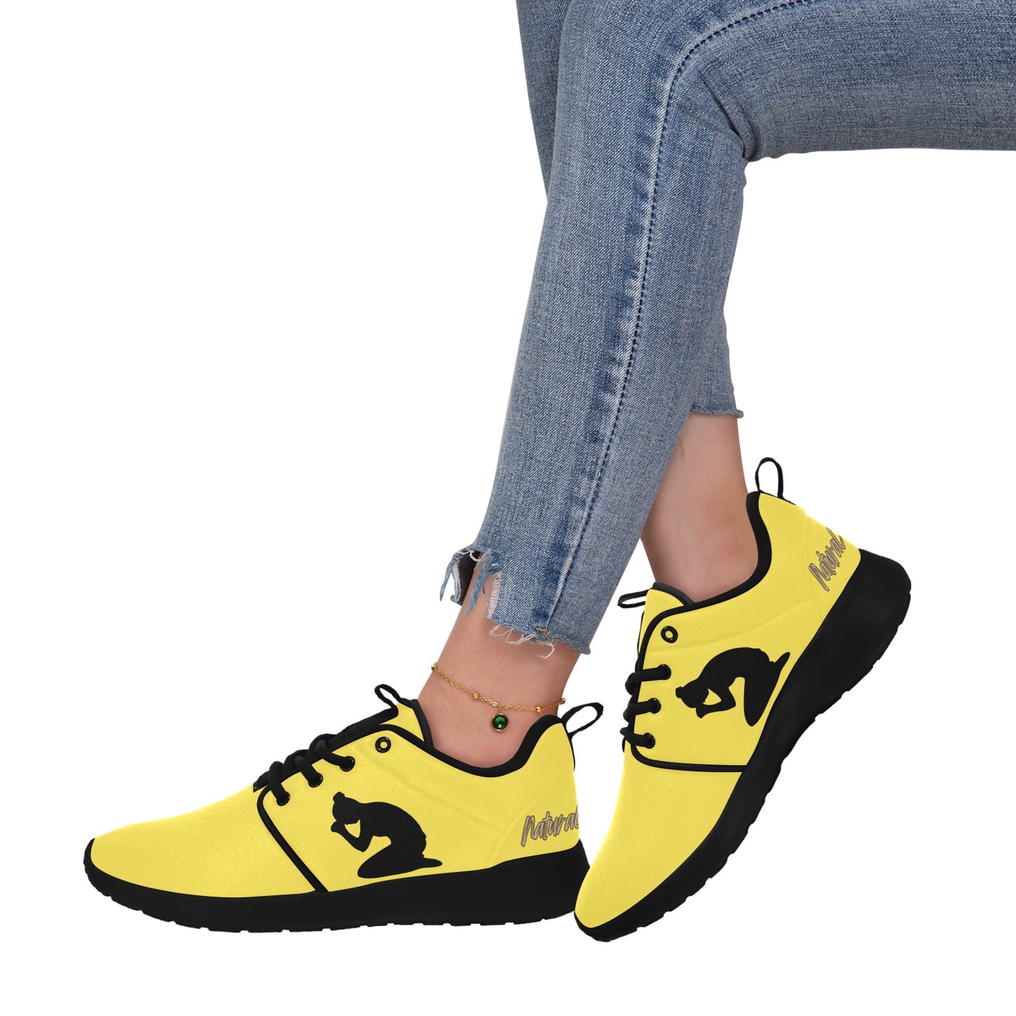 Natural Woman PRAY (BL) YELLOW w/ Black Sole Sneakers