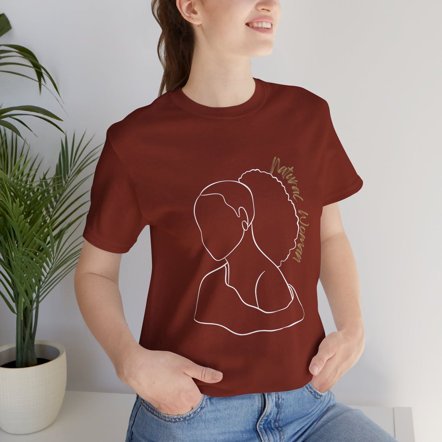 Natural Woman Behind Head Puff (WL) Short Sleeve T-Shirt