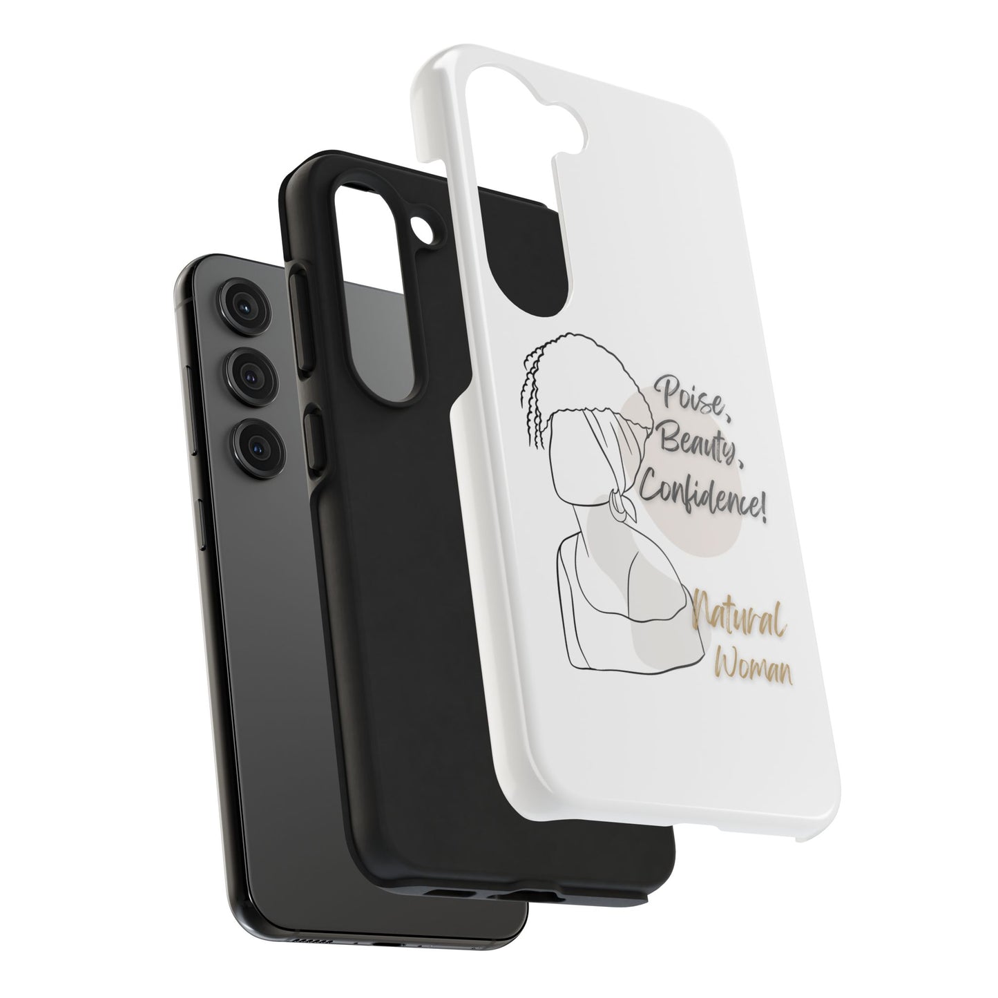 Natural woman Puff (BL)Tough Phone Cases WHITE