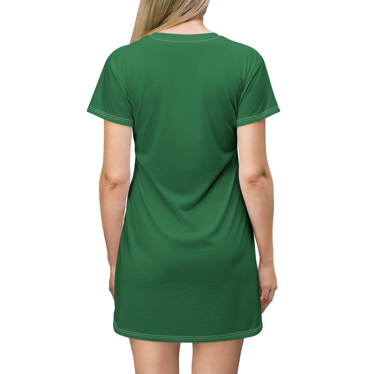 Strong Momma T-Shirt Dress (AOP/BL) Dark Green