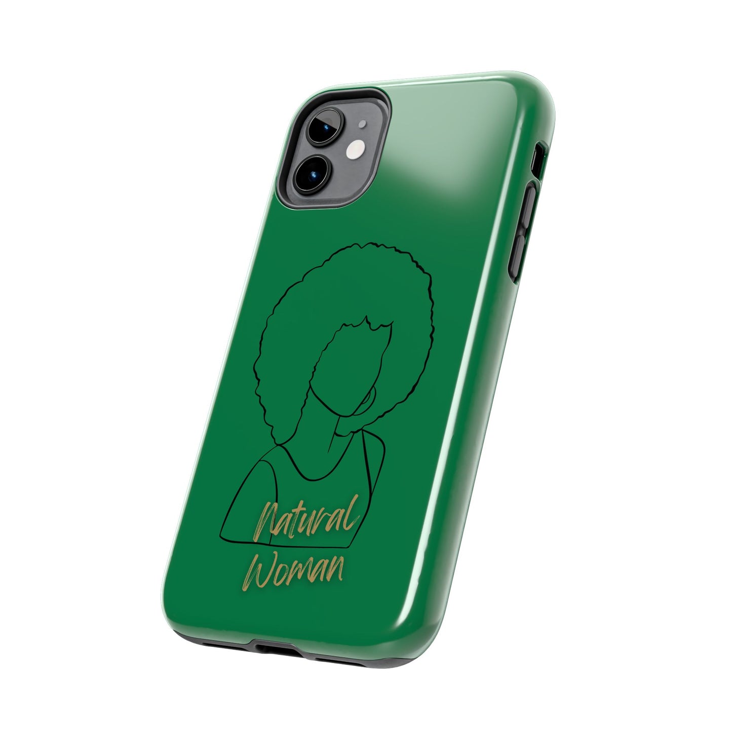 Natural Woman Afro (BL) Tough Phone Case DARK GREEN
