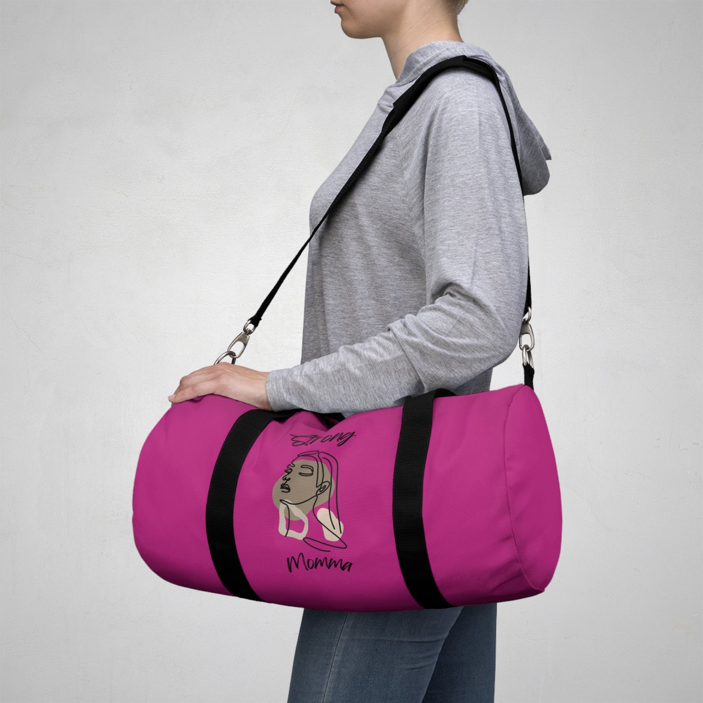 Strong Momma (BL) Duffel Bag PINK