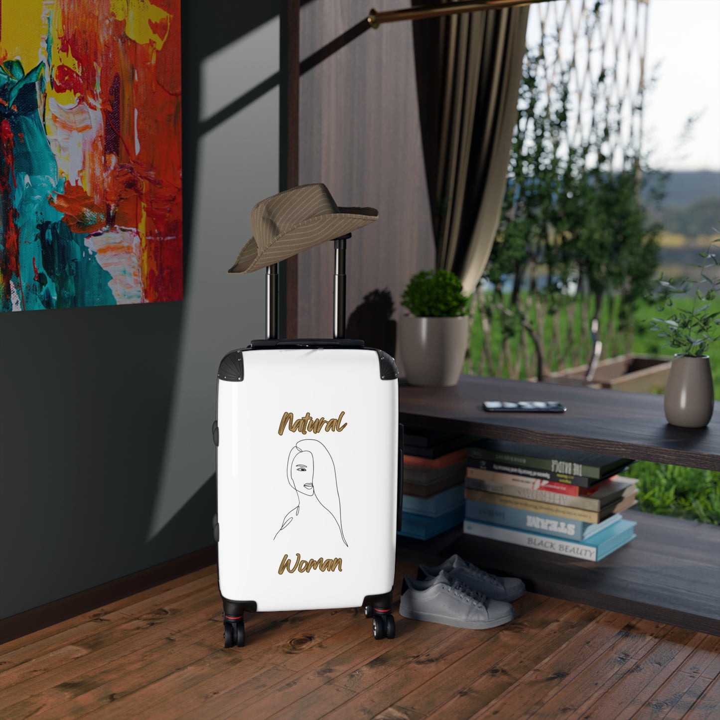 Natural Woman Covered Eye (BL) Suitcase WHITE