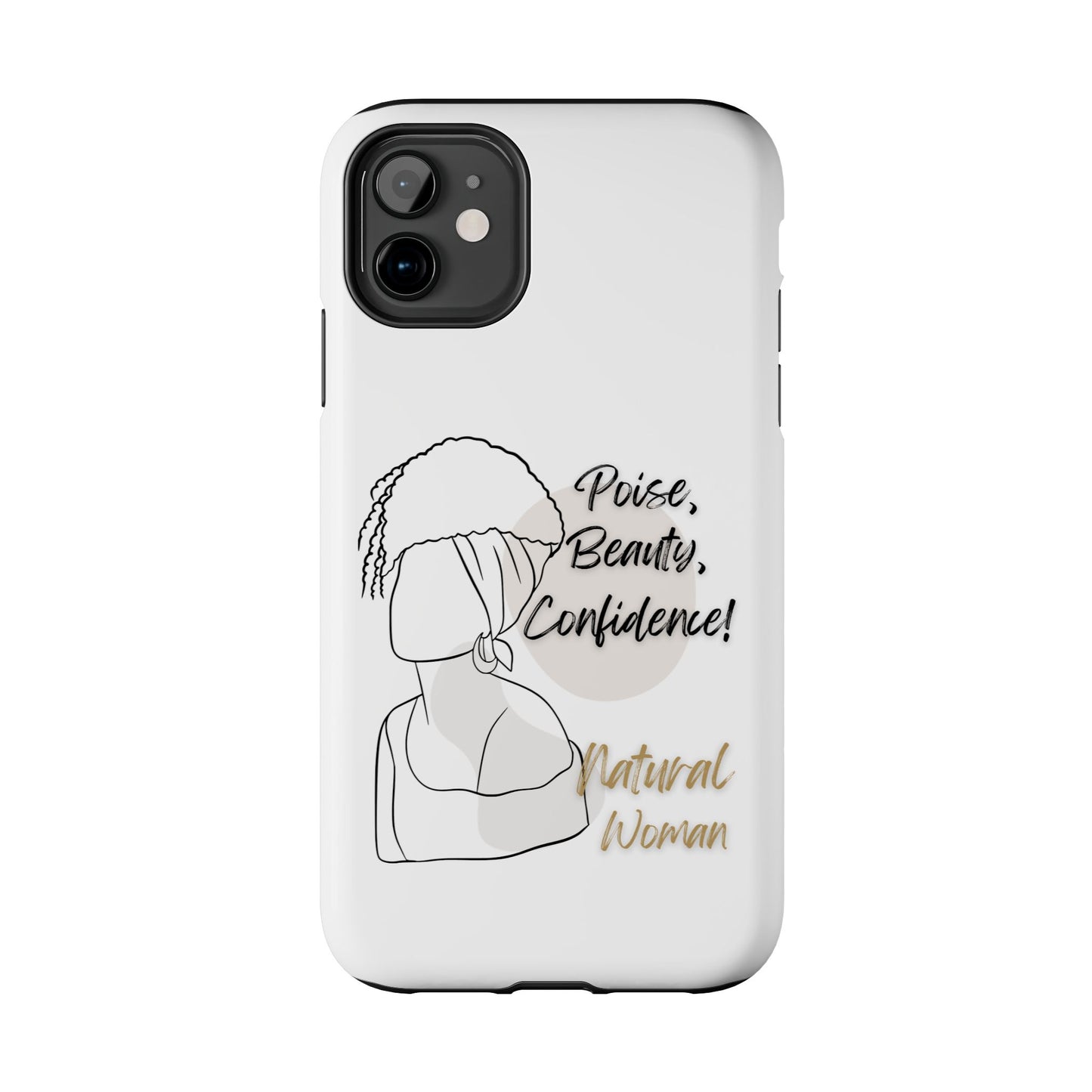 Natural woman Puff (BL)Tough Phone Cases WHITE