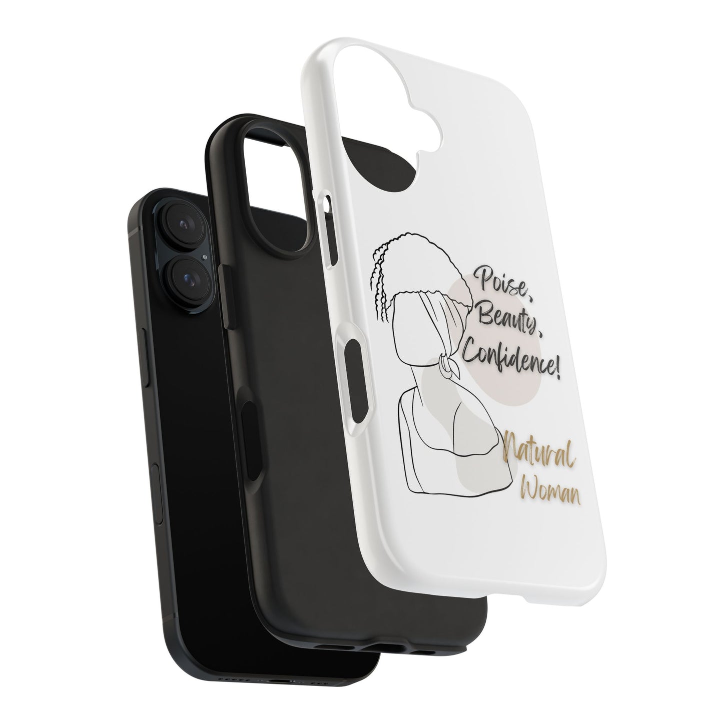 Natural woman Puff (BL)Tough Phone Cases WHITE