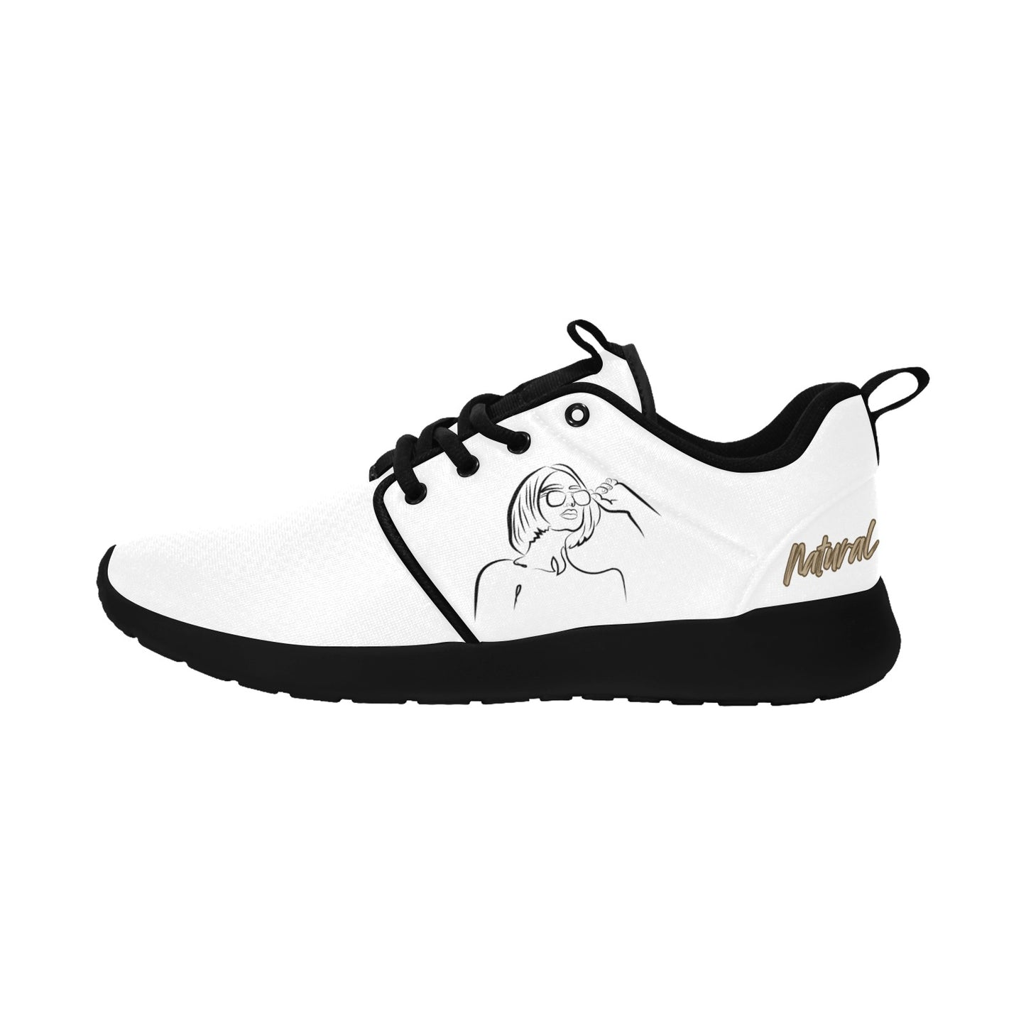 Natural Woman BRIGHT FUTURE (BL) WHITE w/ Black Sole Sneakers