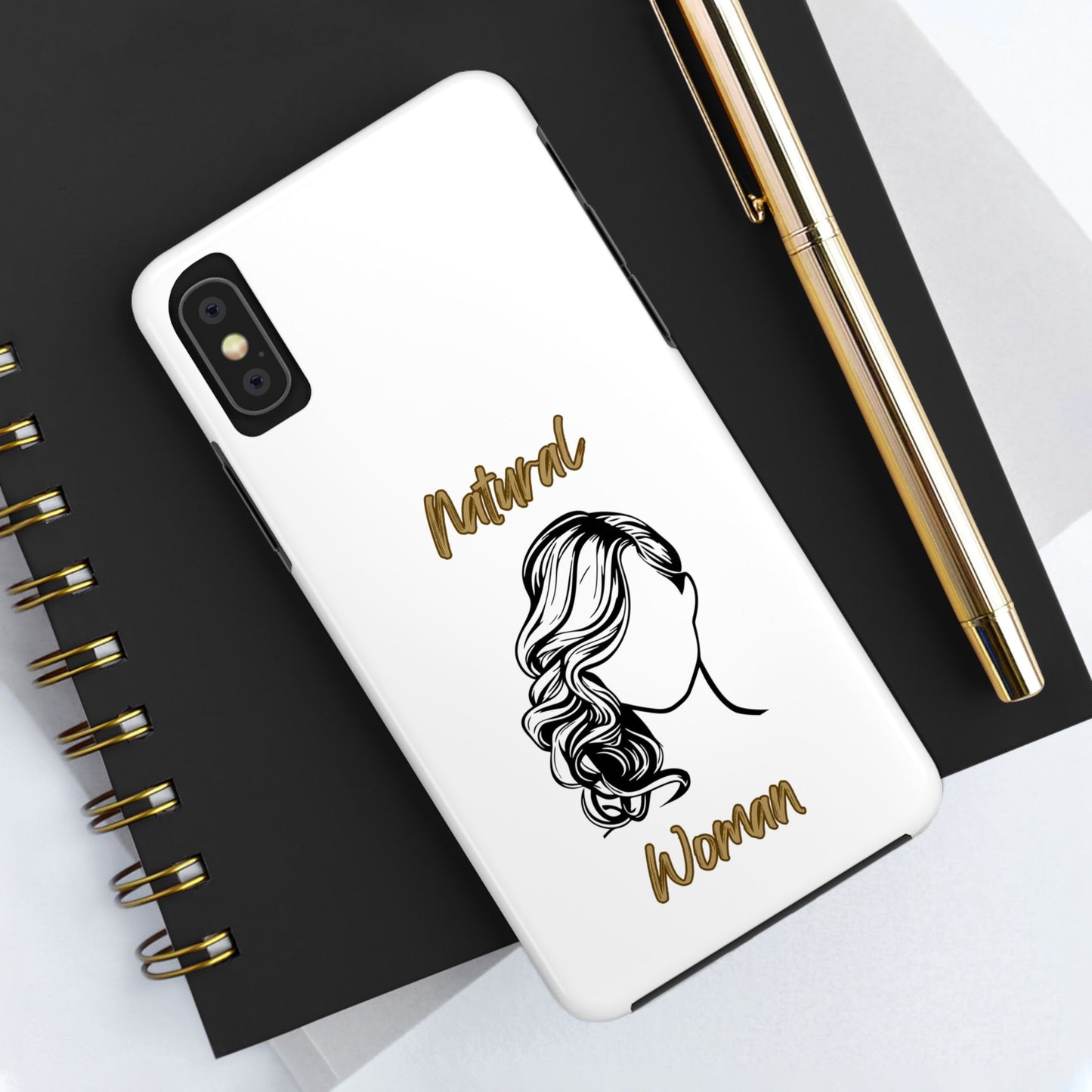 Natural Woman Long Curl (BL)Tough Phone Cases WHITE