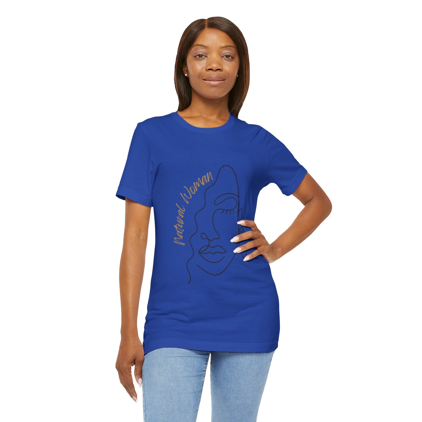 Natural Woman Half Face (BL) Short Sleeve T-Shirt