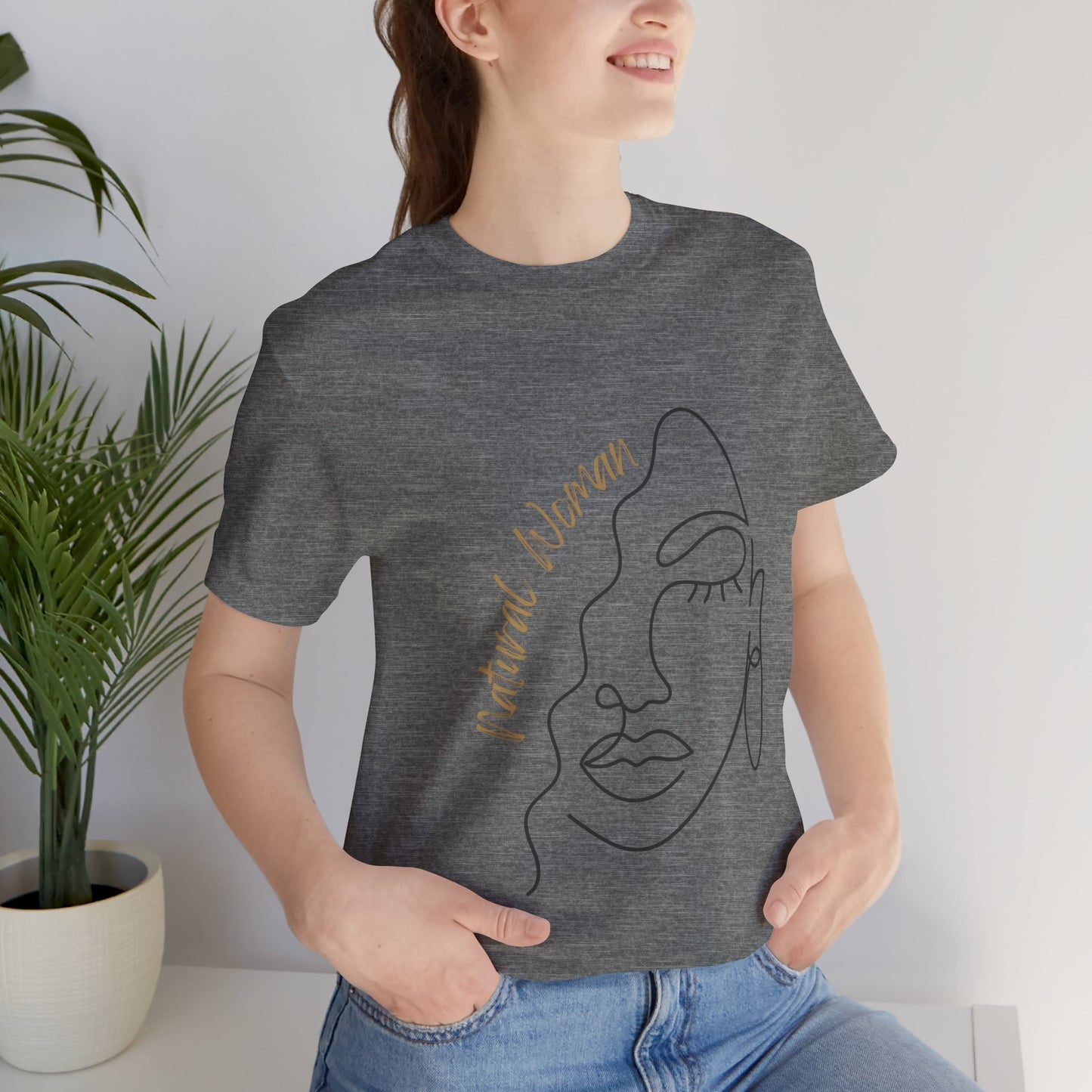 Natural Woman Half Face (BL) Short Sleeve T-Shirt